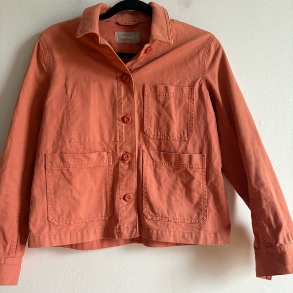 Everlane Sz XS The Chore Orange Cotton Casual Light Button Front Jacket - Picture 7 of 10